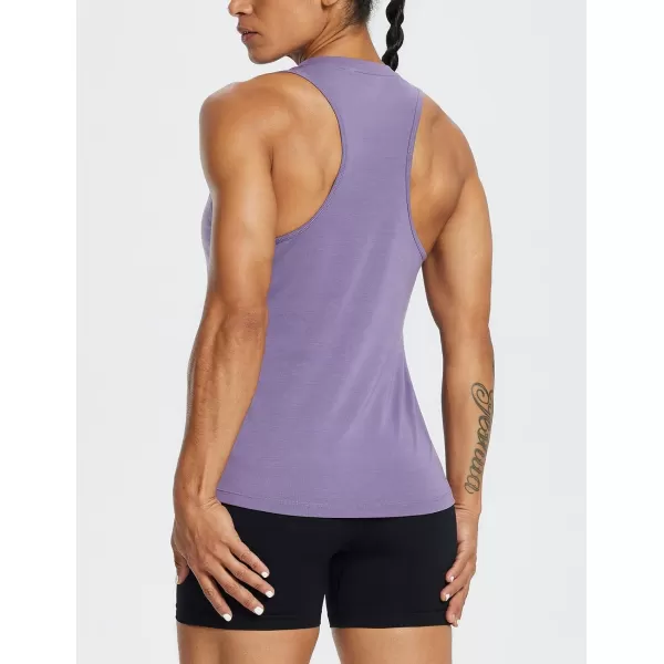BALEAF Workout Tank Tops for Women Sleeveless Running Loose Fit Yoga Tops Active Shirts Pickleball Sports Gym ExerciseRacerbackpurple