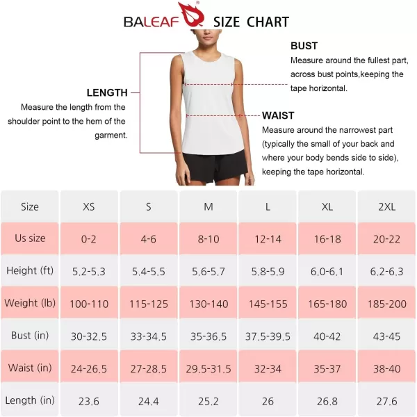 BALEAF Workout Tank Tops for Women Sleeveless Running Loose Fit Yoga Tops Active Shirts Pickleball Sports Gym ExerciseWhite