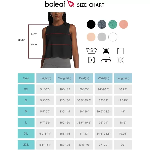 BALEAF Workout Tops for Women Crop Tank Top Quick Dry Athletic Gym Exercise Sleeveless Shirts Muscle Yoga Loose FitBlack2 Pack
