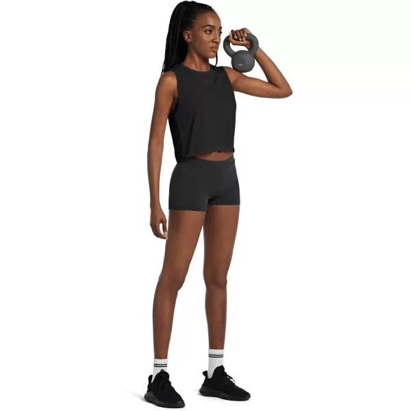 BALEAF Workout Tops for Women Crop Tank Top Quick Dry Athletic Gym Exercise Sleeveless Shirts Muscle Yoga Loose FitBlack2 Pack