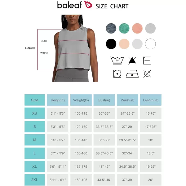 BALEAF Workout Tops for Women Crop Tank Top Quick Dry Athletic Gym Exercise Sleeveless Shirts Muscle Yoga Loose FitGray