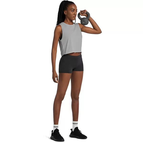 BALEAF Workout Tops for Women Crop Tank Top Quick Dry Athletic Gym Exercise Sleeveless Shirts Muscle Yoga Loose FitGray