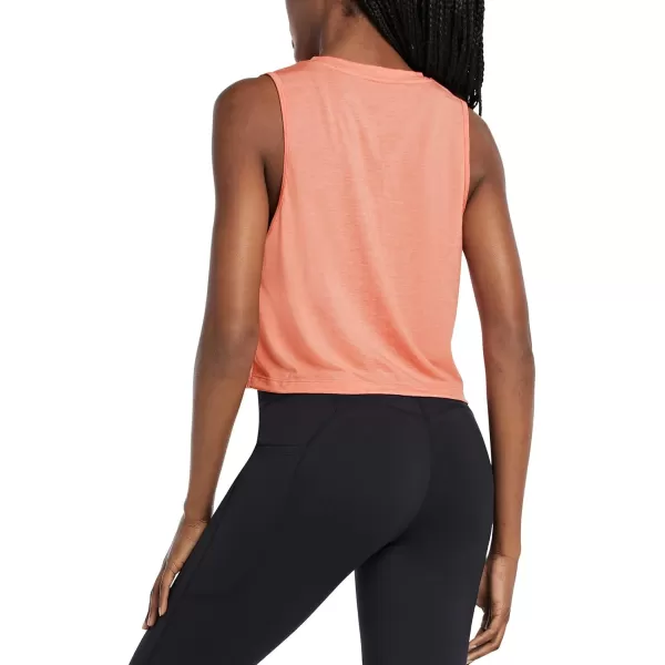 BALEAF Workout Tops for Women Crop Tank Top Quick Dry Athletic Gym Exercise Sleeveless Shirts Muscle Yoga Loose FitHeather Coral