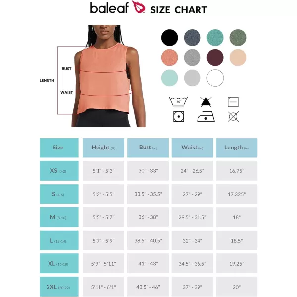 BALEAF Workout Tops for Women Crop Tank Top Quick Dry Athletic Gym Exercise Sleeveless Shirts Muscle Yoga Loose FitHeather Coral