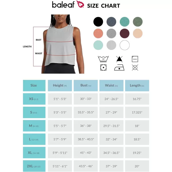 BALEAF Workout Tops for Women Crop Tank Top Quick Dry Athletic Gym Exercise Sleeveless Shirts Muscle Yoga Loose FitHeather Gray