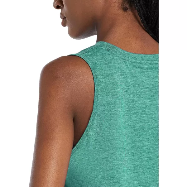 BALEAF Workout Tops for Women Crop Tank Top Quick Dry Athletic Gym Exercise Sleeveless Shirts Muscle Yoga Loose FitHeather Green