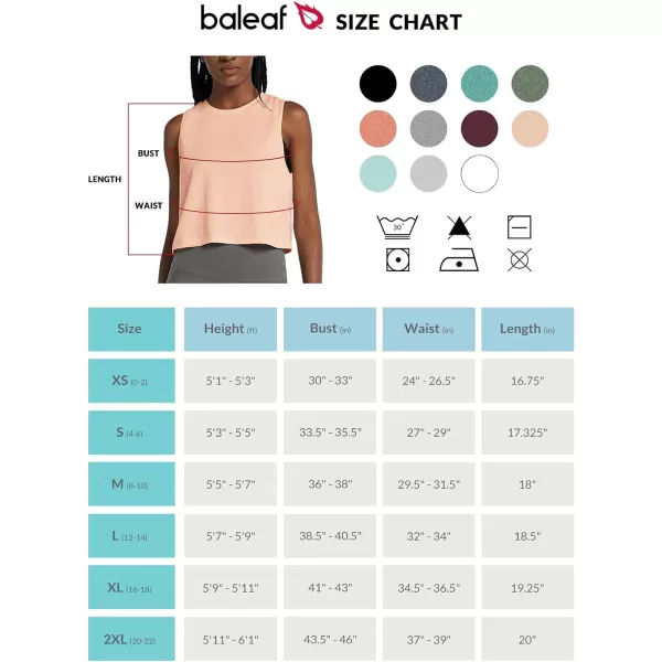 BALEAF Workout Tops for Women Crop Tank Top Quick Dry Athletic Gym Exercise Sleeveless Shirts Muscle Yoga Loose FitPink