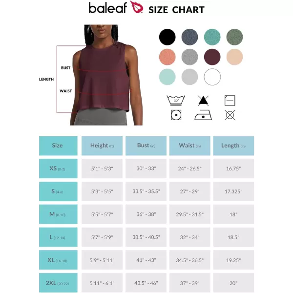 BALEAF Workout Tops for Women Crop Tank Top Quick Dry Athletic Gym Exercise Sleeveless Shirts Muscle Yoga Loose FitWine Red