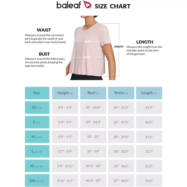 BALEAF Workout Tops for Women Cropped Short Sleeve Shirts Exercise Top Gym Athletic Running Gear Quick Dry UPF50Pink