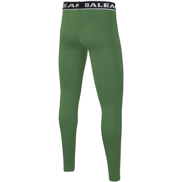 BALEAF Youth Compression Pants Boys Leggings Kids Baseball Pants Tights Base Layer Football Basketball SportsArmy Green