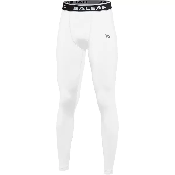 BALEAF Youth Compression Pants Boys Leggings Kids Baseball Pants Tights Base Layer Football Basketball SportsWhite