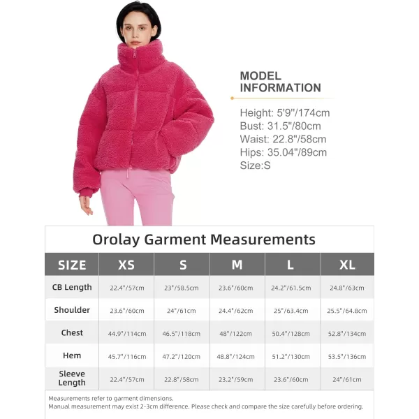 Orolay Womens Fuzzy Fleece Jacket Fluffy Shaggy Jacket Winter Warm Coat Zip Up Cropped OuterwearRose