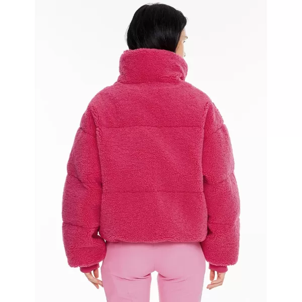 Orolay Womens Fuzzy Fleece Jacket Fluffy Shaggy Jacket Winter Warm Coat Zip Up Cropped OuterwearRose