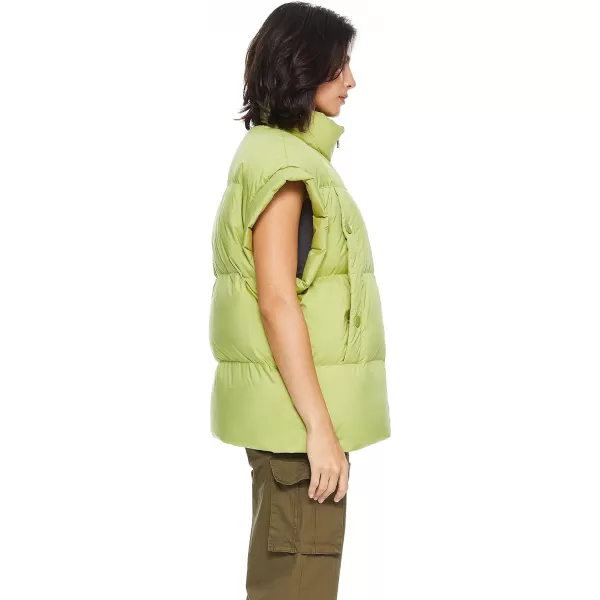 Orolay Womens Puffer Vest Fashionable Down Vest Sleeveless Classic Quilted Gilet with Stand CollarLightgreen