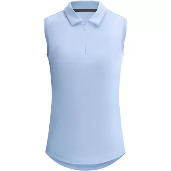 BALEAF Girls Golf Shirt Sleeveless Tennis Tank Tops 14 Zip Kids Athletic Polo Shirts Quick Dry UPF 50Blue