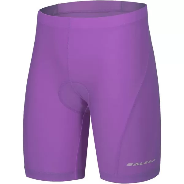 BALEAF Girls Padded Bike Shorts Kids Boys Youth Cycling Shorts with Padding Mountain Biking UPF 5001purpleno Pocket