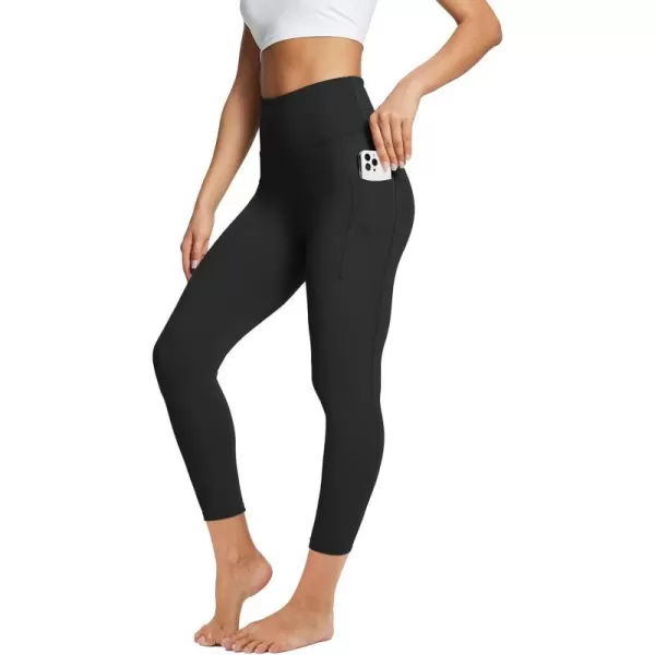 BALEAF Leggings with Pockets for Women Tummy Control Workout High Waisted Athletic 78 Soft Gym Yoga Ankle Pants23 inseam Black