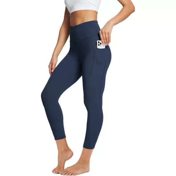 BALEAF Leggings with Pockets for Women Tummy Control Workout High Waisted Athletic 78 Soft Gym Yoga Ankle Pants23 inseam Navy