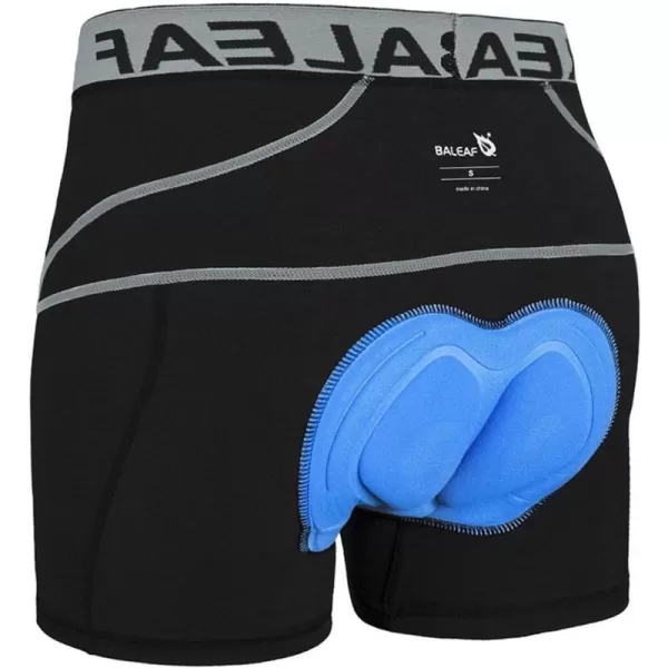 BALEAF Mens 3D Padded Bike Shorts Cycling Underwear MTB LinerBlackGrey