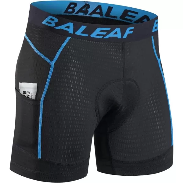 BALEAF Mens 4D Padded Bike Shorts Cycling Underwear with Padding Road Biking MTB Liner Shorts Bicycle GearBlackBlue