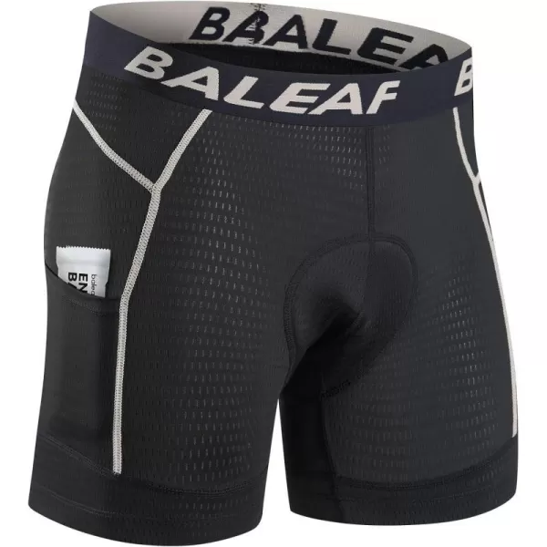 BALEAF Mens 4D Padded Bike Shorts Cycling Underwear with Padding Road Biking MTB Liner Shorts Bicycle GearBlackGrey