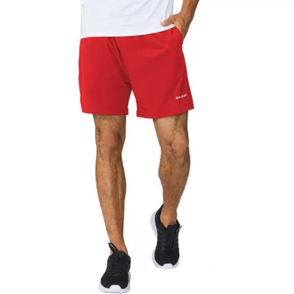 BALEAF Mens 5 Running Athletic Shorts Workout Lightweight Zipper PocketRed