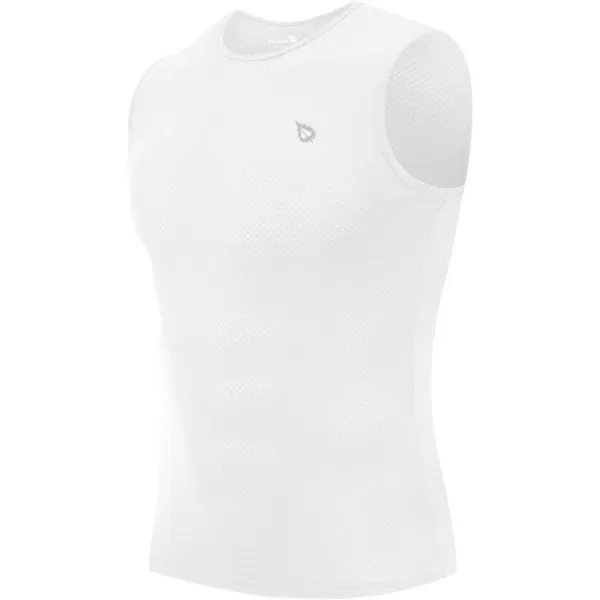 BALEAF Mens Cycling Base Layer Sleeveless Jersey Bike Undershirt Summer Bike Tank Top Sports Vest Breathable01white