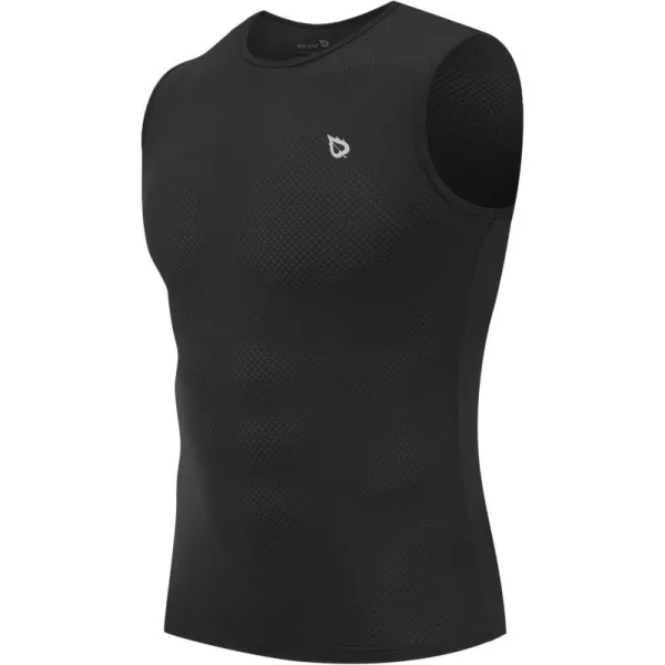 BALEAF Mens Cycling Base Layer Sleeveless Jersey Bike Undershirt Summer Bike Tank Top Sports Vest Breathable02black