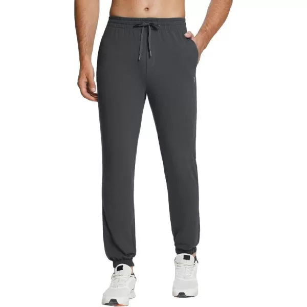 BALEAF Mens Fleece Lined Pants Warm Joggers Sweatpants Cotton Thick Workout Jogging Athletic Tapered Pants with PocketsDark Grey