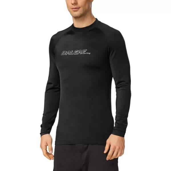 BALEAF Mens Long Sleeve Rashguard UPF 50 Swim Rash Guard Water Shirts for Surfing Diving KayakingNew Black