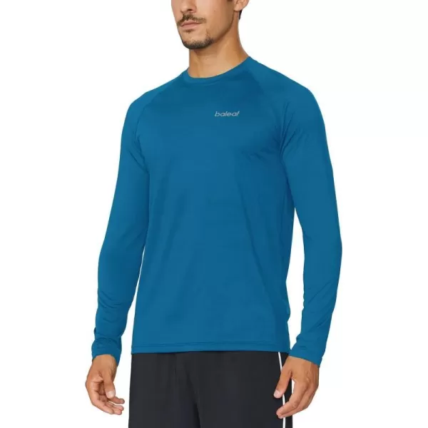 BALEAF Mens Long Sleeve Running Shirts Quick Dry Workout Shirts Athletic TShirts Lightweight Soft Fishing Tee TopsA006 Blue