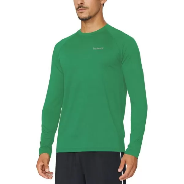 BALEAF Mens Long Sleeve Running Shirts Quick Dry Workout Shirts Athletic TShirts Lightweight Soft Fishing Tee TopsA008 Forest Green