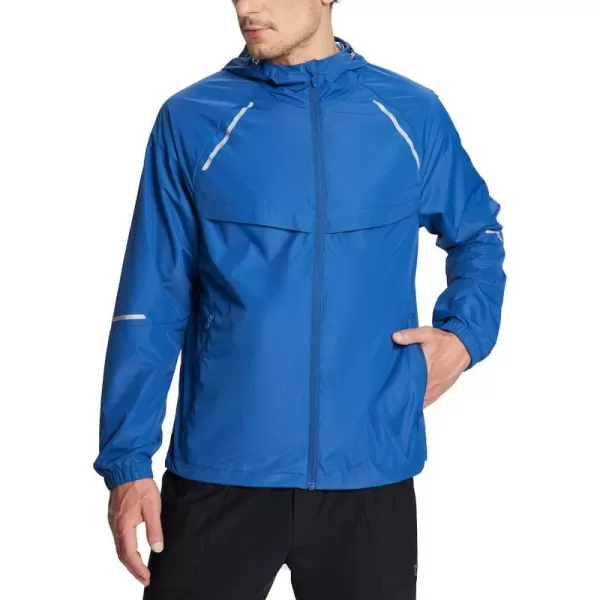 BALEAF Mens Running Jackets Lightweight Quick Dry Windproof Workout Track Athletic Packable ZipperBlue