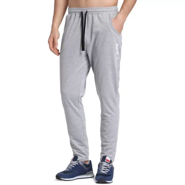 BALEAF Mens Running Pants Slim Fit Tapered Joggers Sweatpants with Pockets Athletic Pants for Cold Weather Sports WorkoutLight Gray