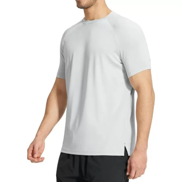 BALEAF Mens Running Shirts Short Sleeve Quick Dry Workout Tops Athletic Sun Protection TShirt UPF 50 Moisture WickingGrey