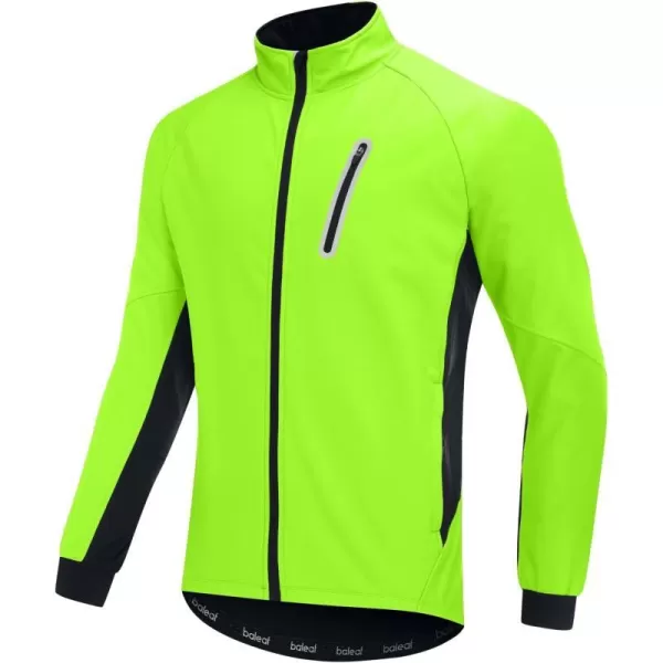 BALEAF Mens Winter Cycling Jackets Water Resistant Thermal Running Softshell Jacket Warm Cold Weather Pockets01green