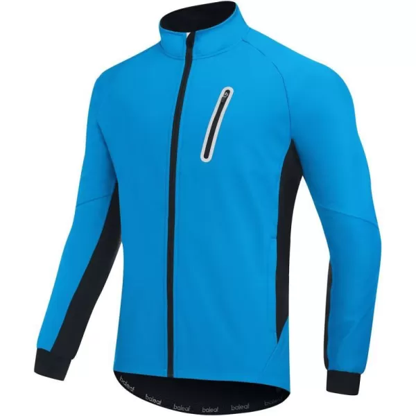 BALEAF Mens Winter Cycling Jackets Water Resistant Thermal Running Softshell Jacket Warm Cold Weather Pockets02blue