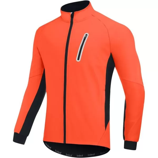 BALEAF Mens Winter Cycling Jackets Water Resistant Thermal Running Softshell Jacket Warm Cold Weather Pockets03orange