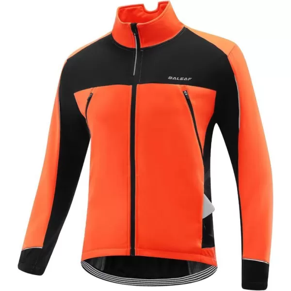 BALEAF Mens Winter Jacket Windproof Softshell Theraml Warm Pockets Cycling Running Mounatin Biking Cold Weather Gear01orange