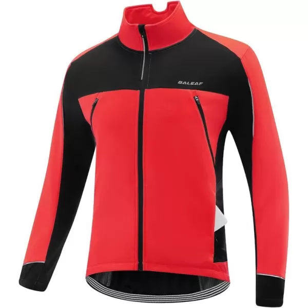 BALEAF Mens Winter Jacket Windproof Softshell Theraml Warm Pockets Cycling Running Mounatin Biking Cold Weather Gear01red