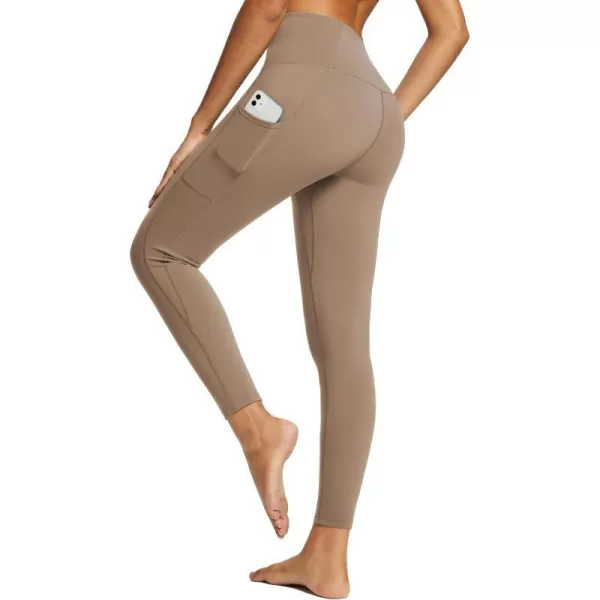 BALEAF Nuleaf High Waisted Workout Leggings for Women 25  Buttery Soft Tummy Control Gym Fitness Yoga 78 Pant with PocketsCocoa Brown