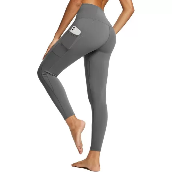 BALEAF Nuleaf High Waisted Workout Leggings for Women 25  Buttery Soft Tummy Control Gym Fitness Yoga 78 Pant with PocketsDark Grey