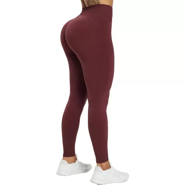 BALEAF Seamless Workout Leggings for Women Butt Lifting Workout Leggings Yoga Pants High Waisted Tummy ControlWine Red