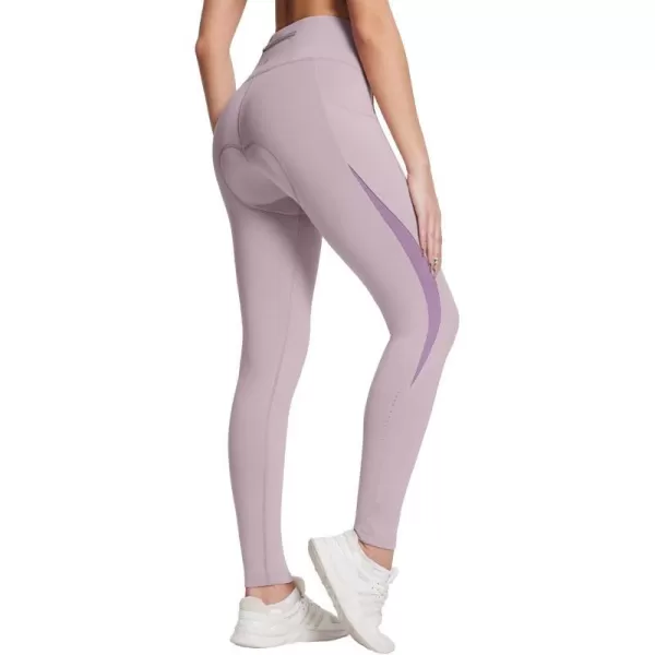 BALEAF Winter Womens Cycling Pants 4D Padded Thermal Water Resistant Bike Tights Padding Fleece Lined Cold Weather PocketsPurple