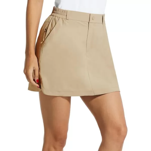 BALEAF Women Golf Skorts 4 Pockets 15 UPF 50 Athletic Skirt Quick Dry Lightweight for TennisHikingEveryday Casual01khaki