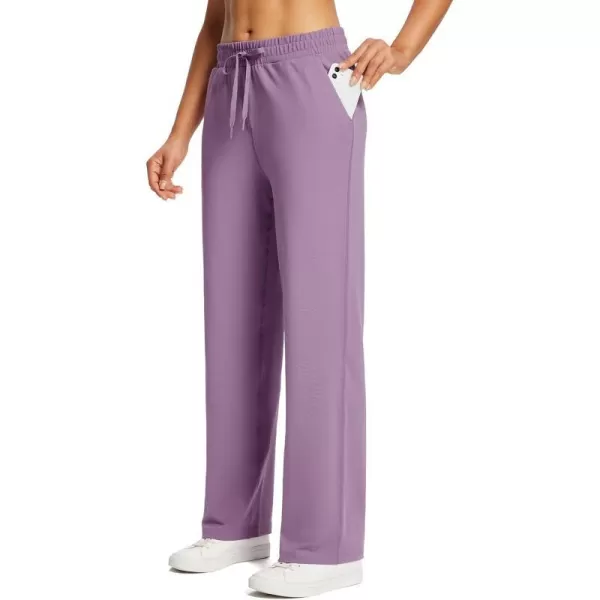 BALEAF Womens 2830 Straight Leg Sweatpants Wide Leg Athletic Lounge Pants Pockets Stretch Soft Workout28purple