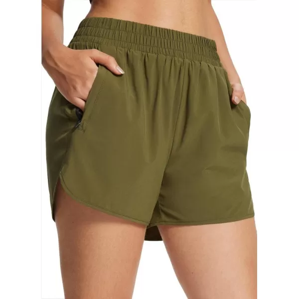 BALEAF Womens 3 Running Athletic Shorts Quick Dry Gym Workout Shorts with PocketsArmy Green01