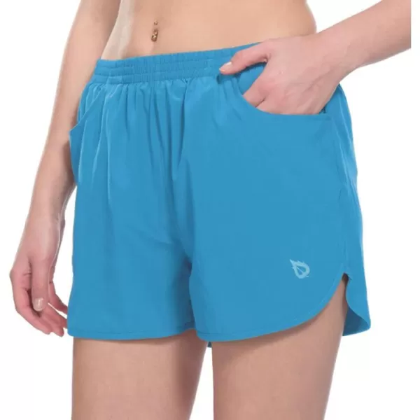 BALEAF Womens 3 Running Athletic Shorts Quick Dry Gym Workout Shorts with PocketsLight Blue