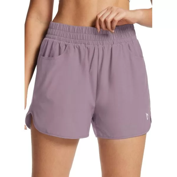 BALEAF Womens 3 Running Athletic Shorts Quick Dry Lightweight Gym Workout Shorts with PocketsPurplehigh Waist