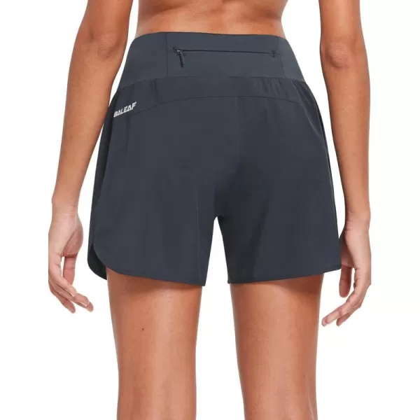 BALEAF Womens 5 Running Shorts with Liner Quick Dry High Waisted Athletic Gym Lined Shorts Workout Zipper PocketGrey